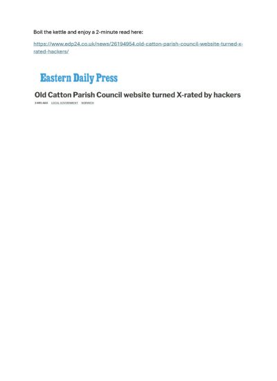 No impact to Old Catton Residents but please enjoy a 2-minute read from today's EDP