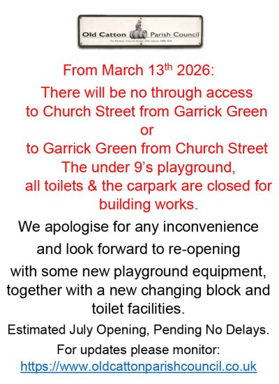 From March 13th 2026: There will be no through access for pedestrians to Garrick Green or Church Street