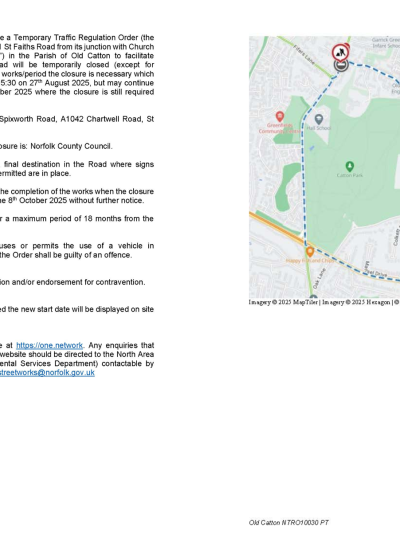 Temporary Traffic Regulation Order - 27 August 2025