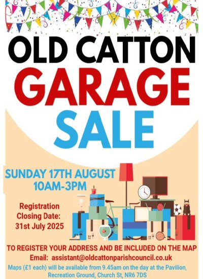 Sunday August 17th 2025 Old Catton Garage Sale 
