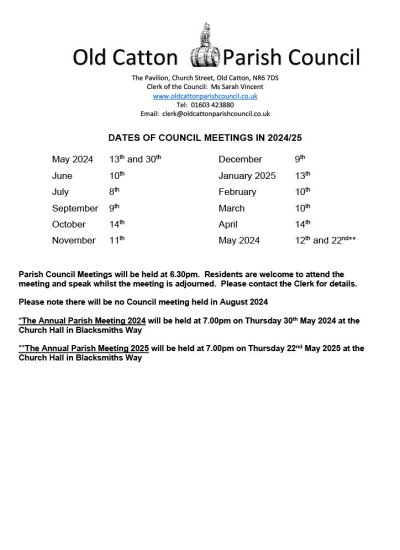 Council Meeting Dates